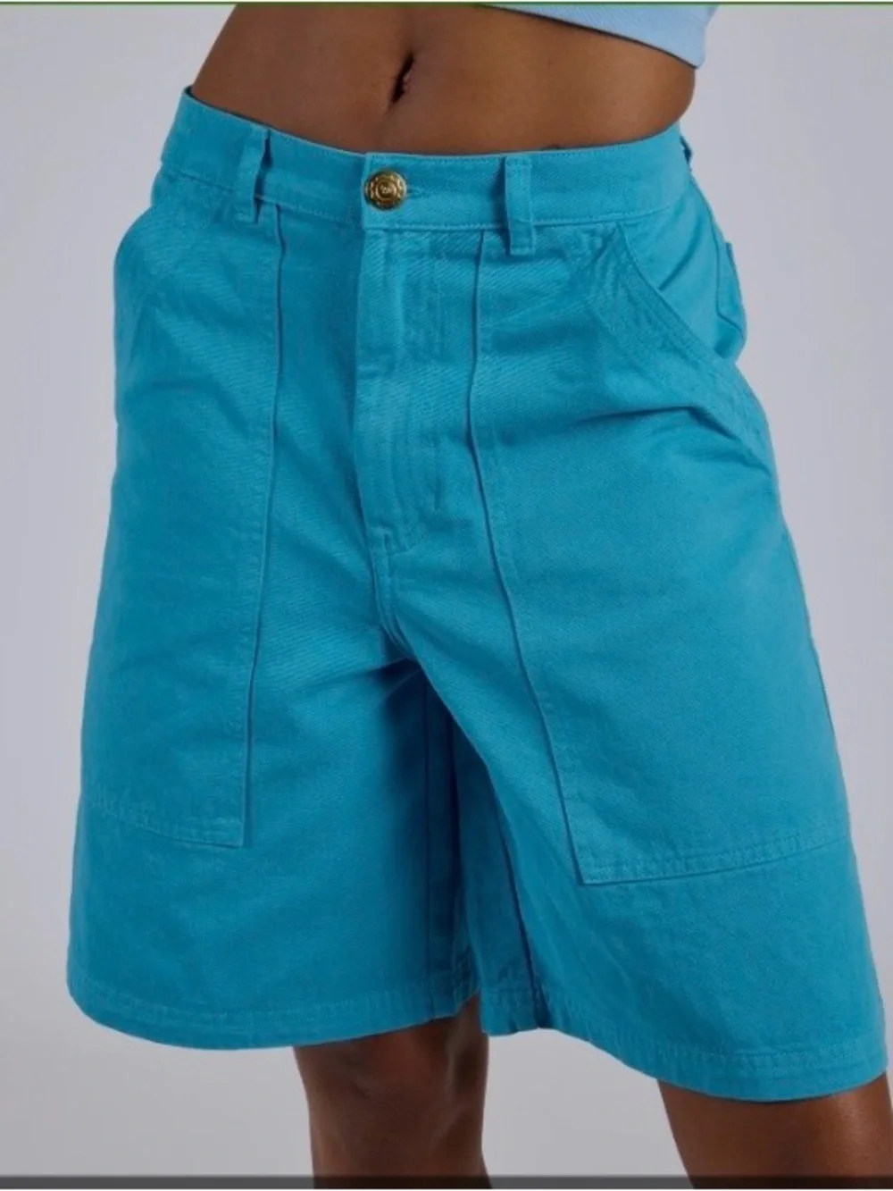 NIB Big Bud Press ORANGE long line work Shorts XS outerknown Doen Khaite Celine